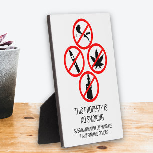 Short Term Rental Business No Smoking Cigarettes   Plaque