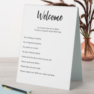 Short-term Rental House Rules Black White Template