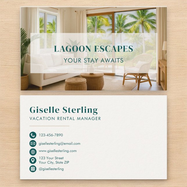 Short Term Rental Photo | Vacation Rental Manager  Business Card (Creator Uploaded)