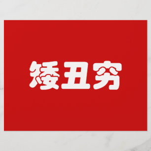 Short, Ugly & Poor 矮丑穷 Chinese Hanzi MEME Flyer