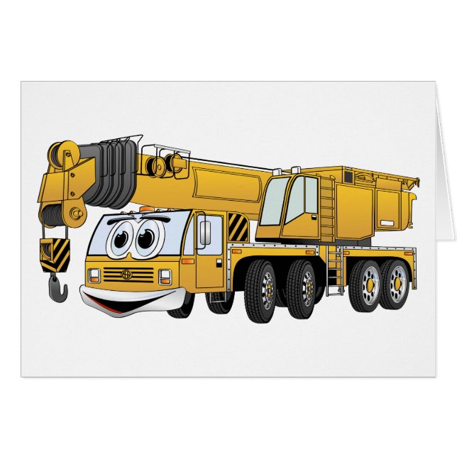 Short Yellow Cartoon Crane (Front Horizontal)
