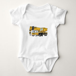 Short Yellow Cartoon Crane Baby Bodysuit