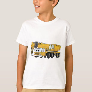 Short Yellow Cartoon Crane T-Shirt