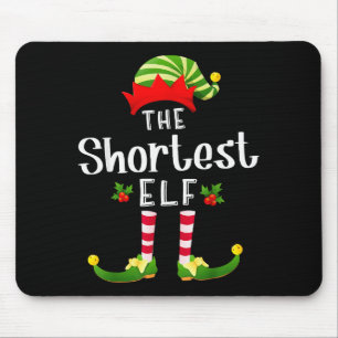Shortest Christmas Elf Matching Pajama X-mas Party Mouse Pad