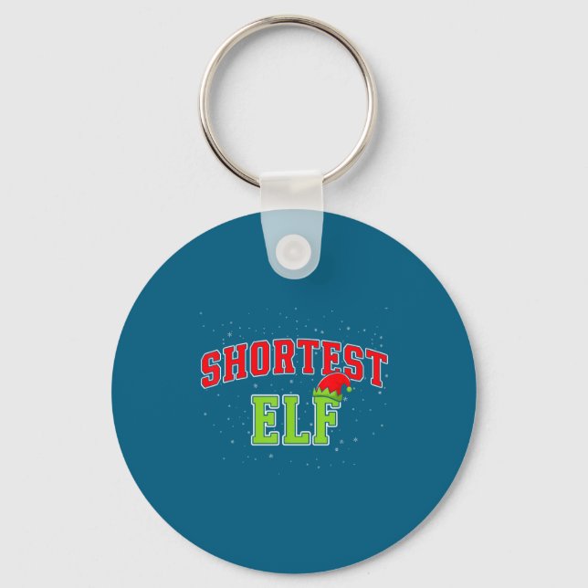 Shortest Elf Christmas Family Matching Group Xmas  Key Ring (Front)