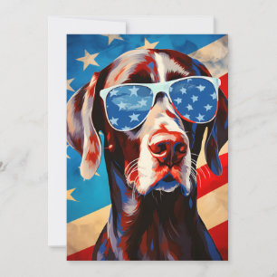 Shorthaired Pointer 4th of July Independence day Holiday Card