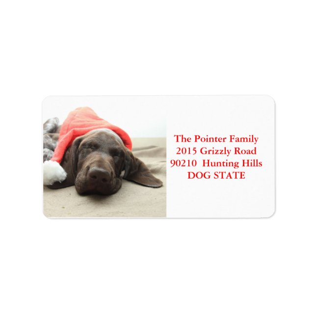 Shorthaired Pointer Holiday Address Label (Front)