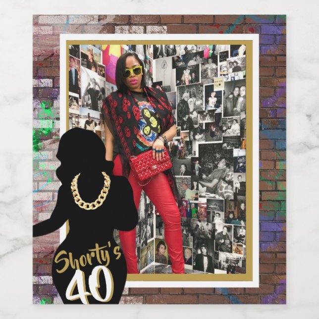 Shorty 40|Custom AGE Hip Hop Photo Wine Label (Single Label)