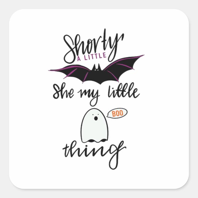Shorty Batty Funny Retro Square Sticker (Front)