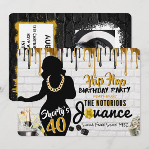 Shorty's 40 90's Hip Hop Birthday Drip Photo Invitation