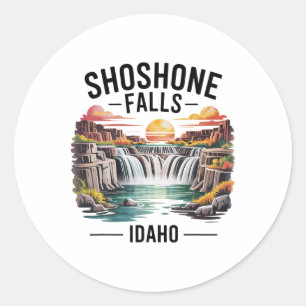 Shoshone Falls Idaho Road Trip Vacation Adventure Classic Round Sticker