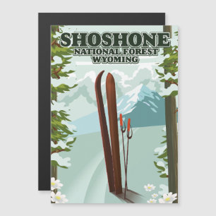 Shoshone National Forest Ski travel poster 