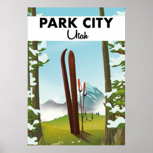 Shoshone National Forest Ski travel poster 