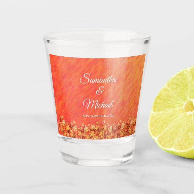 Shot Dance-Wedding Money Dance-Autumn Vibes- Shot Glass (Front)