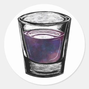 shot glass classic round sticker