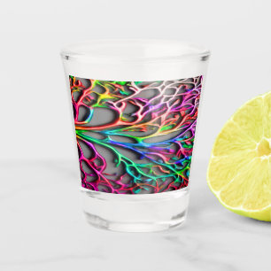Shot glass - Colourful Abstract Branches #45