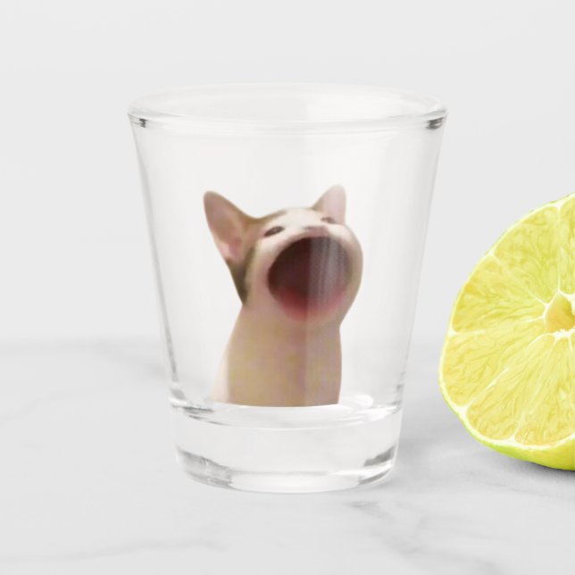 Shot Glass Pop Cat Meme (Front)