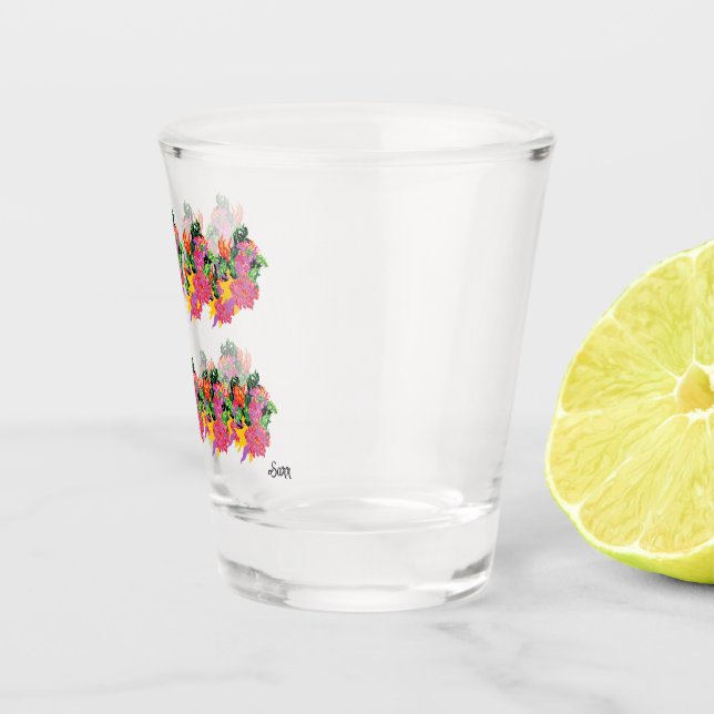 Shot glass : Tropical Flowers (Right)