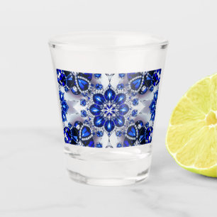 Shot glass with Blue White Colours