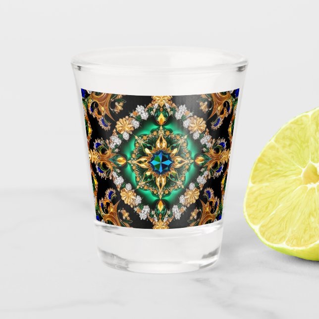 Shot glass with Brazilian Colours (Front)