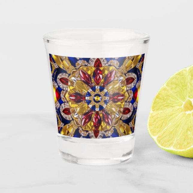 Shot glass with Colombian Colours (Front)