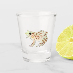 Shot glass with leopard frog