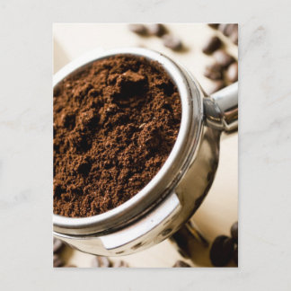 Shot of Espresso Ready to Brew for Cappuccino Postcard