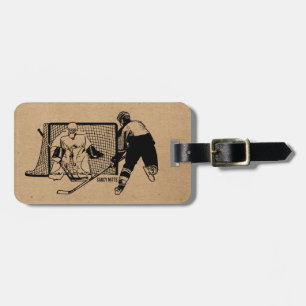 Shot on Net Hockey Luggage Tag