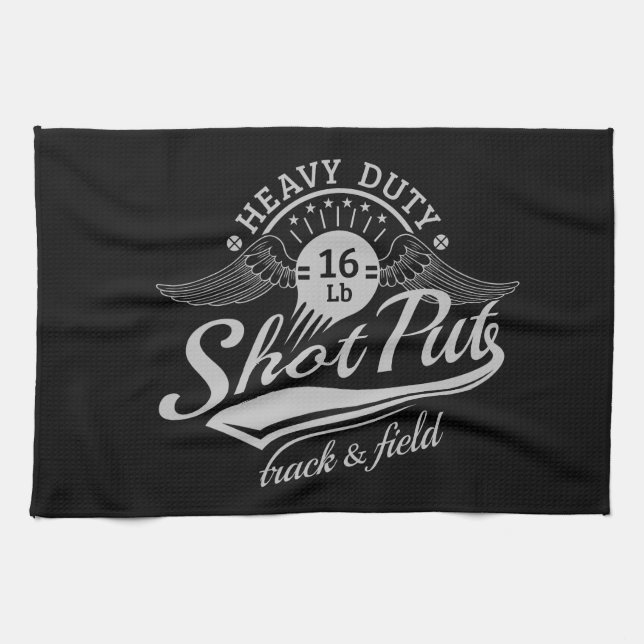 shot put wings tea towel (Horizontal)