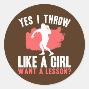 Shot Put Women Track And Field Shot Putter Throw Classic Round Sticker