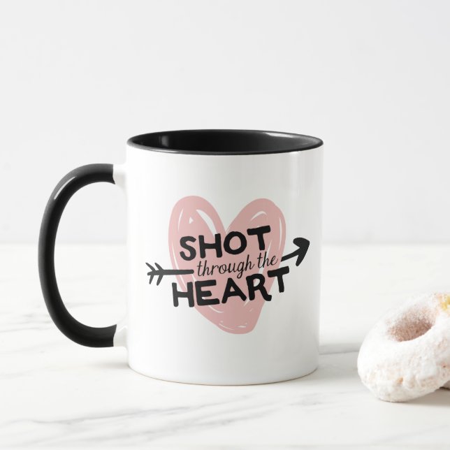 Shot Through the Heart Valentine's Day Mug (With Donut)