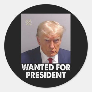 Shot Trump Funny Wanted For President 2024 Classic Round Sticker