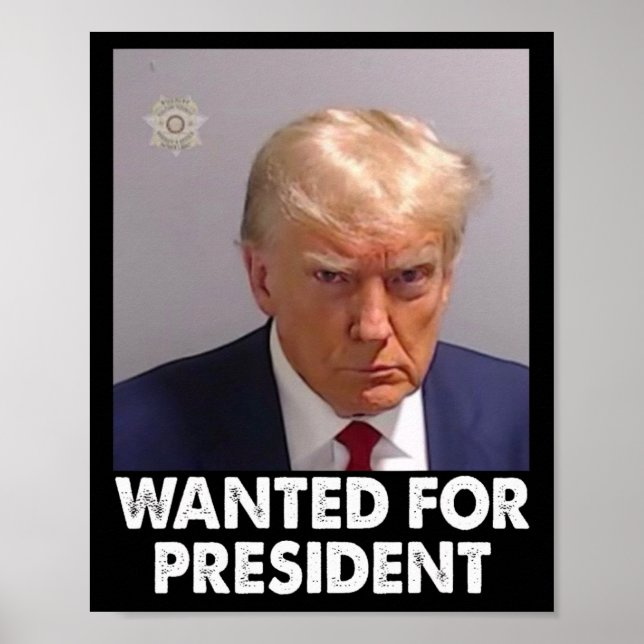 Shot Trump Funny Wanted For President 2024  Poster (Front)