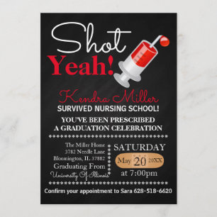 Shot Yeah! Nursing School Graduation Invitation
