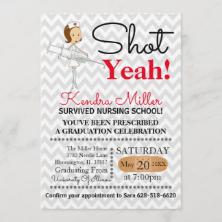 Shot Yeah! Nursing School Graduation Invitation