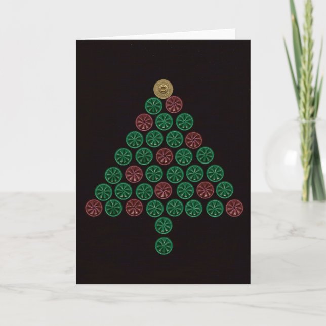 Shotgun Shell Christmas Tree Holiday Card (Front)