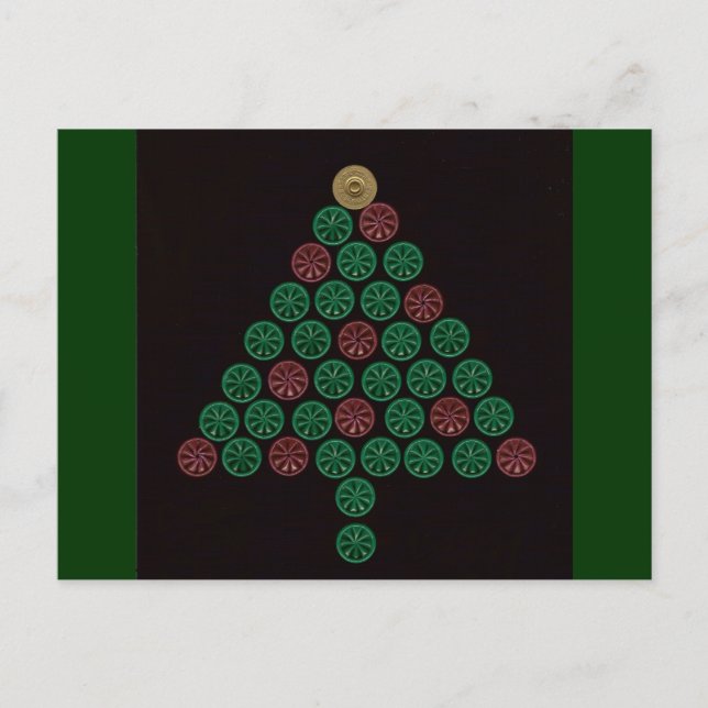 Shotgun Shell Christmas Tree Holiday Postcard (Front)