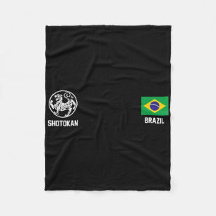 Shotokan Brazil Karate Brazilian Flag Dojo Tiger  Fleece Blanket