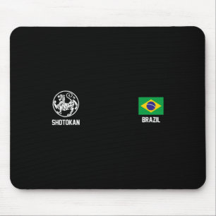 Shotokan Brazil Karate Brazilian Flag Dojo Tiger Mouse Pad