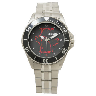 Shotokan Karate Black Belt Custom Name Watch