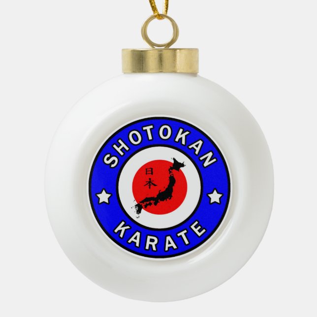 Shotokan Karate Ceramic Ball Christmas Ornament (Front)