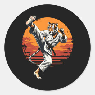Shotokan Karate Fighter Martial Arts Tiger Funny K Classic Round Sticker