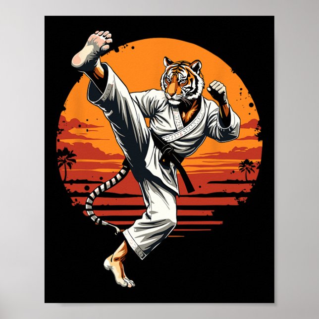 Shotokan Karate Fighter Martial Arts Tiger Funny K Poster (Front)