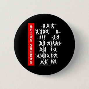 Shotokan Karate Heian Shodan Martial Arts Dojo Tra 6 Cm Round Badge