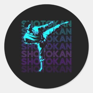 Shotokan Karate Japanese Martial Arts Retro Classic Round Sticker