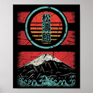Shotokan Karate Kanji Retro 80s Style  Poster