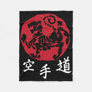 Shotokan Karate Red Martial Arts Taekwondo Black W Fleece Blanket