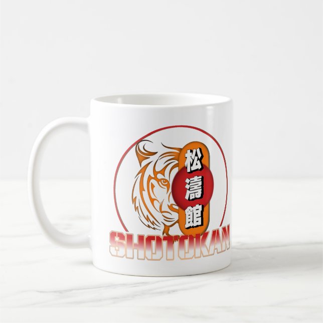 Shotokan Karate Sensei Mug | Tiger and Kanji (Left)