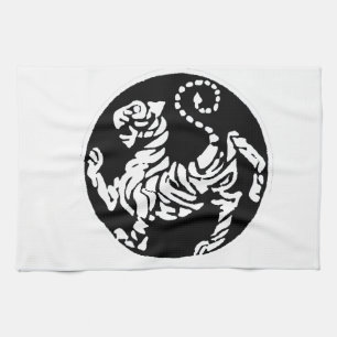 SHOTOKAN TIGER BLACK AND WHITE TEA TOWEL