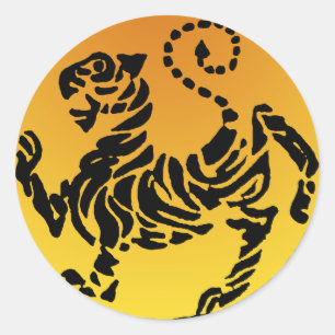 Shotokan Tiger - Gold Classic Round Sticker